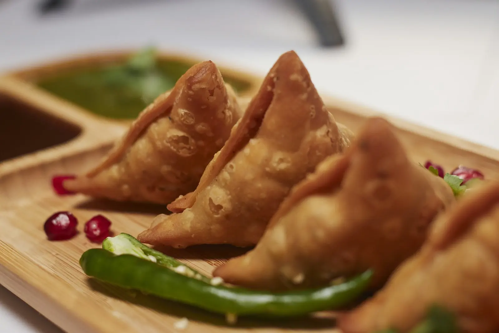 Samosas from the tea lounge